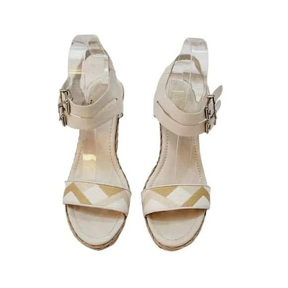 Elliott Lucca Guilia Leather Espadrille Wedge in Linen Multi Size 9 - Picture 7 of 15